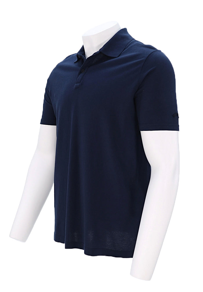 Paul and Shark Men’s Solid Navy Cotton Polo Angled View – Mondo Uomo