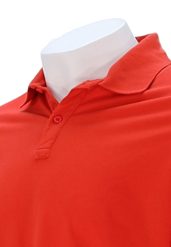 Close-up of collar and buttons on Paul and Shark Men’s Orange Polo Shirt