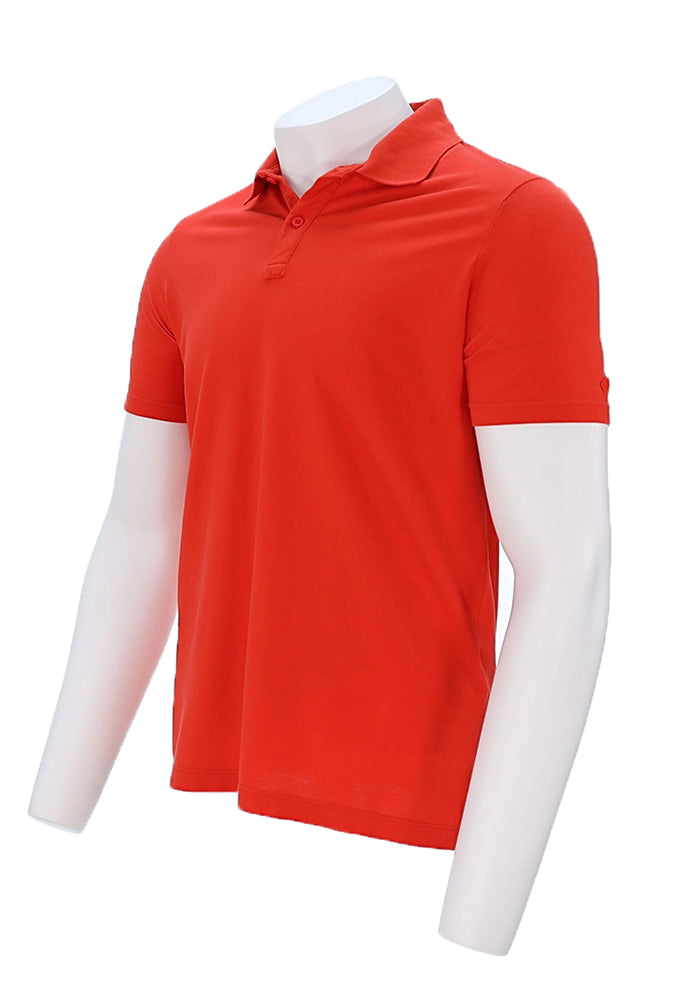 Paul and Shark Men’s Solid Orange Cotton Polo Angled View - Mondo Uomo