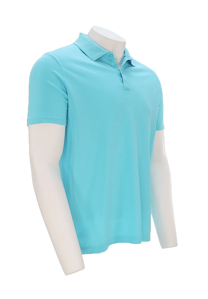 Paul and Shark Men’s Solid Light Blue Cotton Polo Angled View 24411204-291