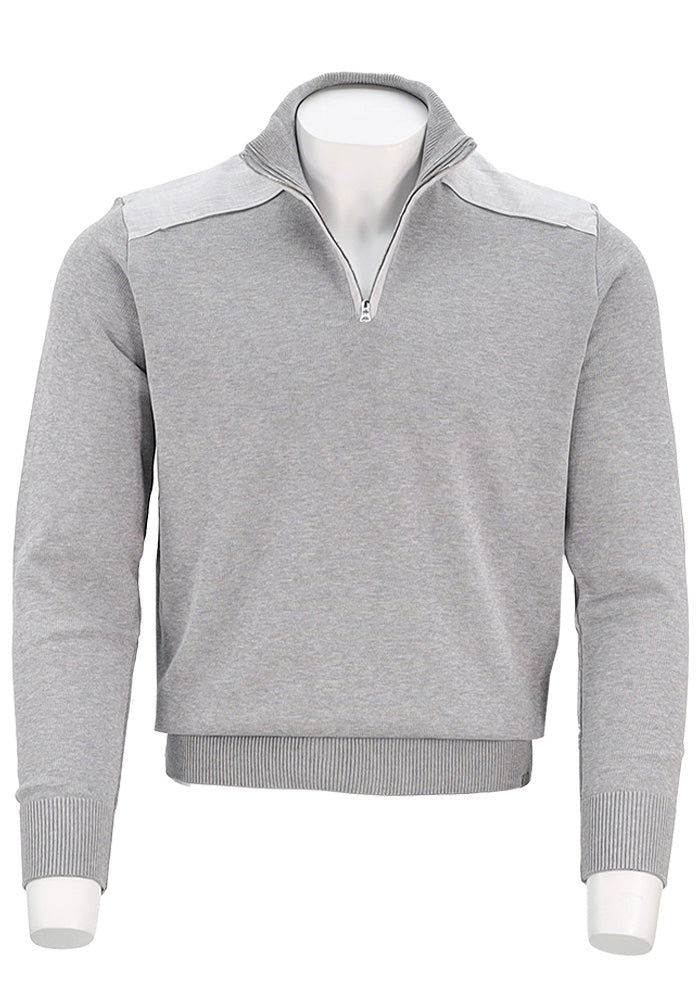 PAUL & SHARK Men's Linen Detail Fresco Cotton Half Zip Sweater In Grey - Mondo Uomo