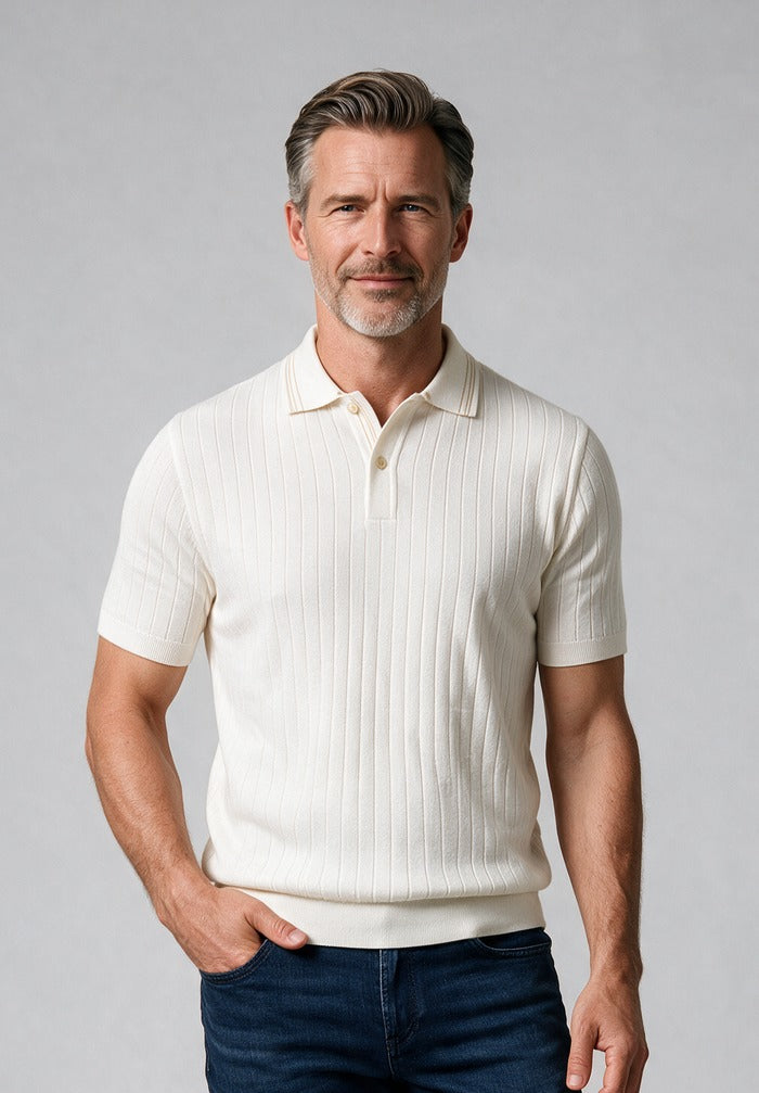 Paul & Shark S/S Flat Rib Polo, White — model detail