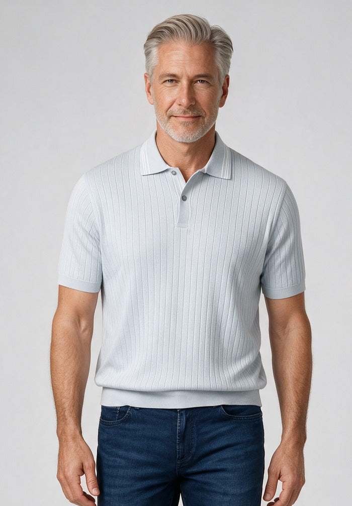 Paul & Shark S/S Flat Rib Polo, Blue — model detail