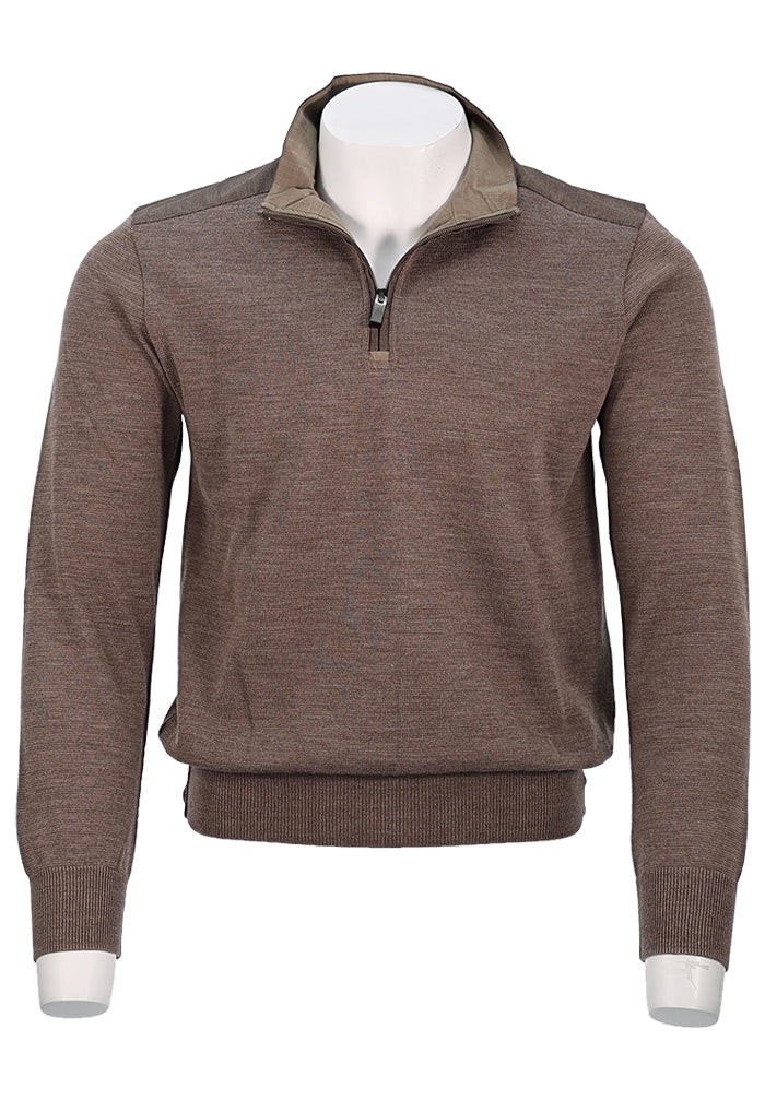 Paul & Shark Quarter Zip Sweater, Brown