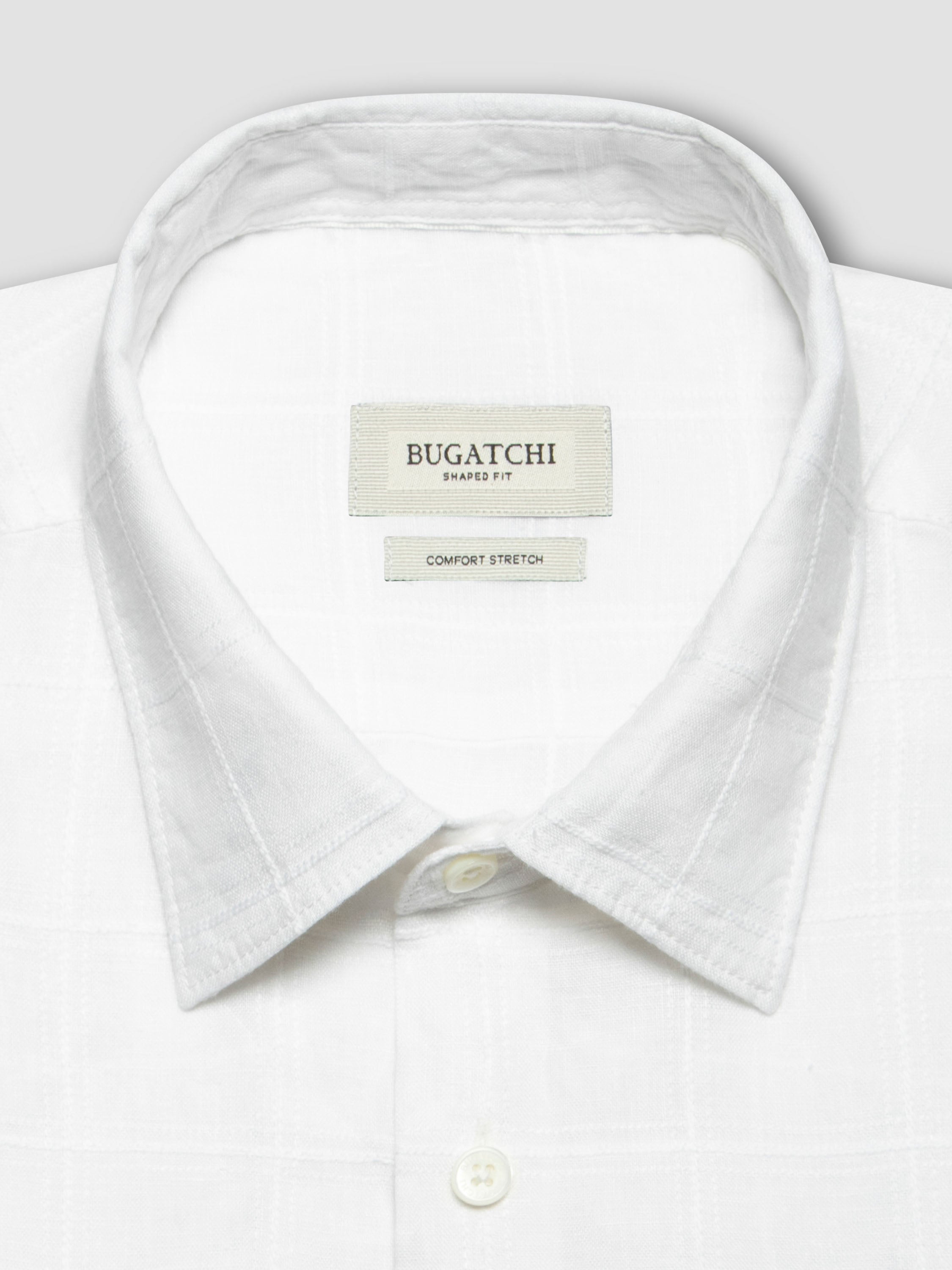 Bugatchi L/S Linen Shirt, White
