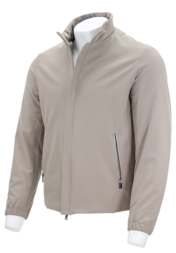 PAUL & SHARK Men's Beige Performance Jacket with Side Zip Pockets and Stand Collar 14312231-128