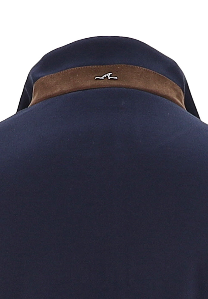 Paul & Shark Deep Navy Sweatshirt with Alcantara Neck Trim and Logo Detail – Mondo Uomo