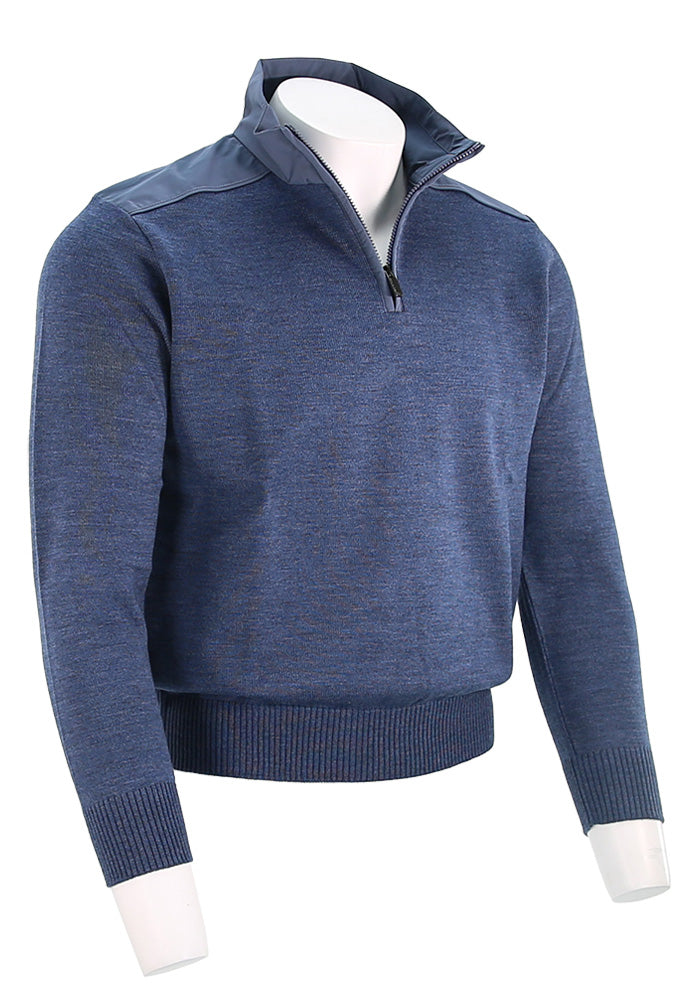 Typhoon Re4x4 Soft Cool Touch wool half zip sweater For Men In Navy 99311021