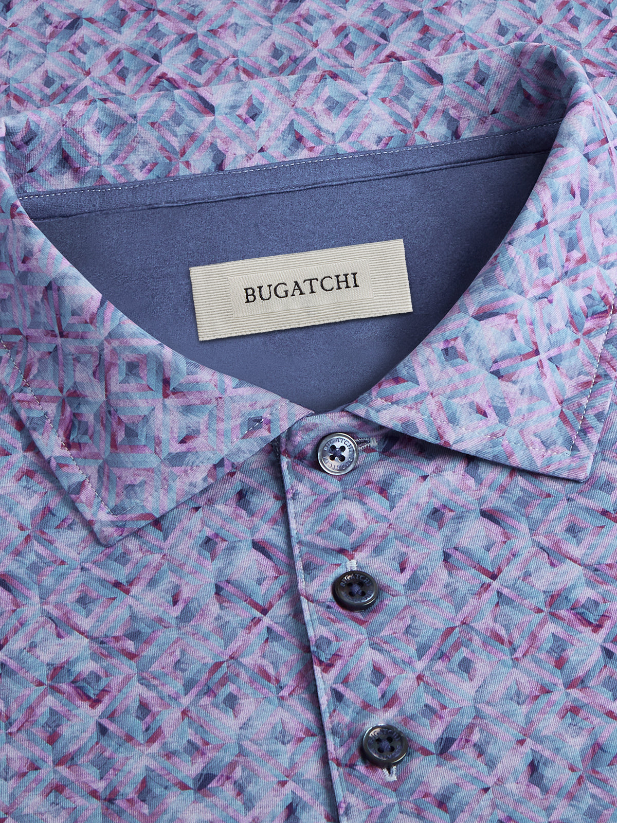 VINCENT Double Sided Geometric/Solid OoohCotton Polo Shirt
