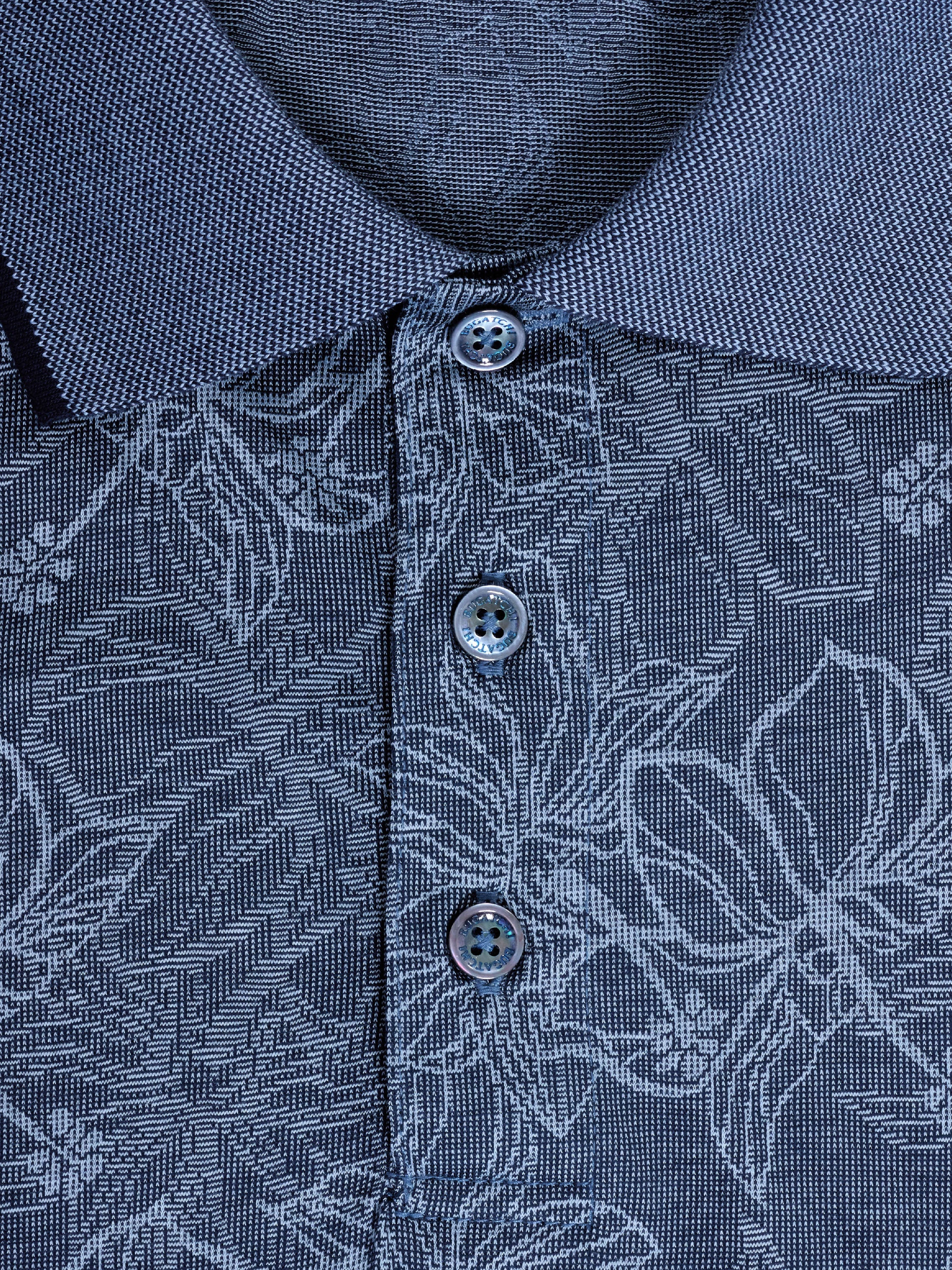 Bugatchi S/S 3 Button Polo, Navy