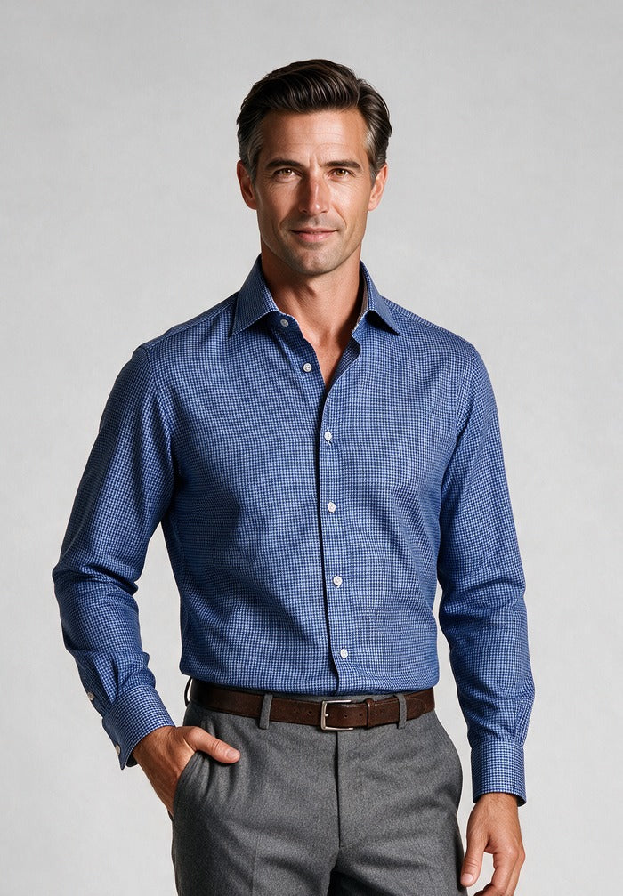 Riviera Twill Cotton Shirt — model detail