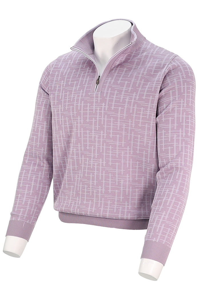 St. Croix Cross Hatch Zip Mock | Wisteria