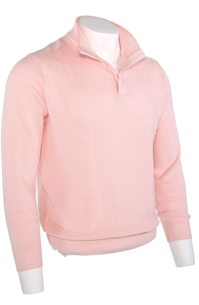 St. Croix Open Mock Crystal Stitch Sweater, PINK