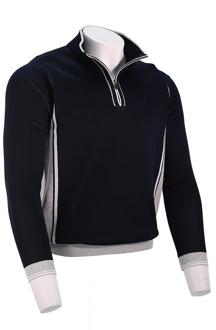 St. Croix Accent Zip Mock, DEEP NAVY