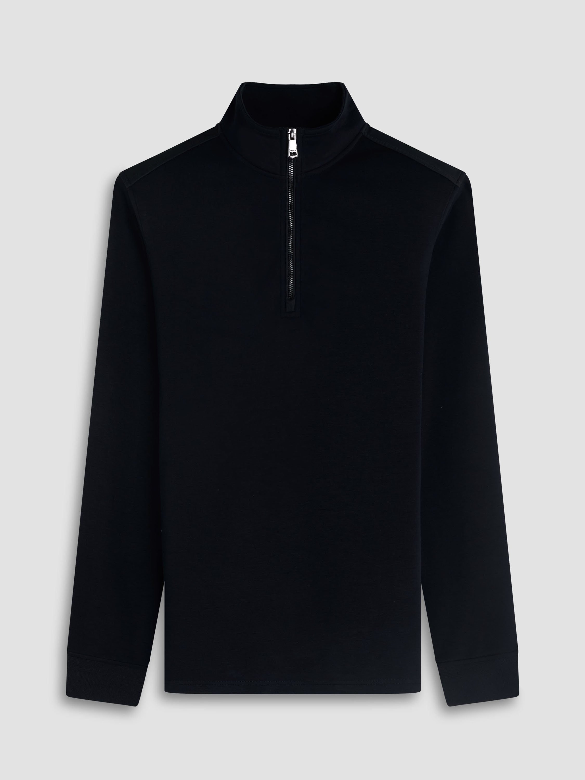 Bugatchi L/S Quarter Zip Knit, Black