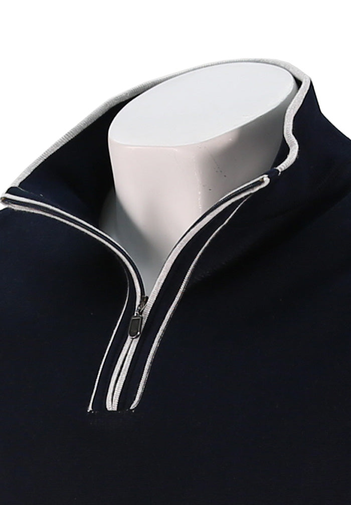 St. Croix Accent Zip Mock, DEEP NAVY
