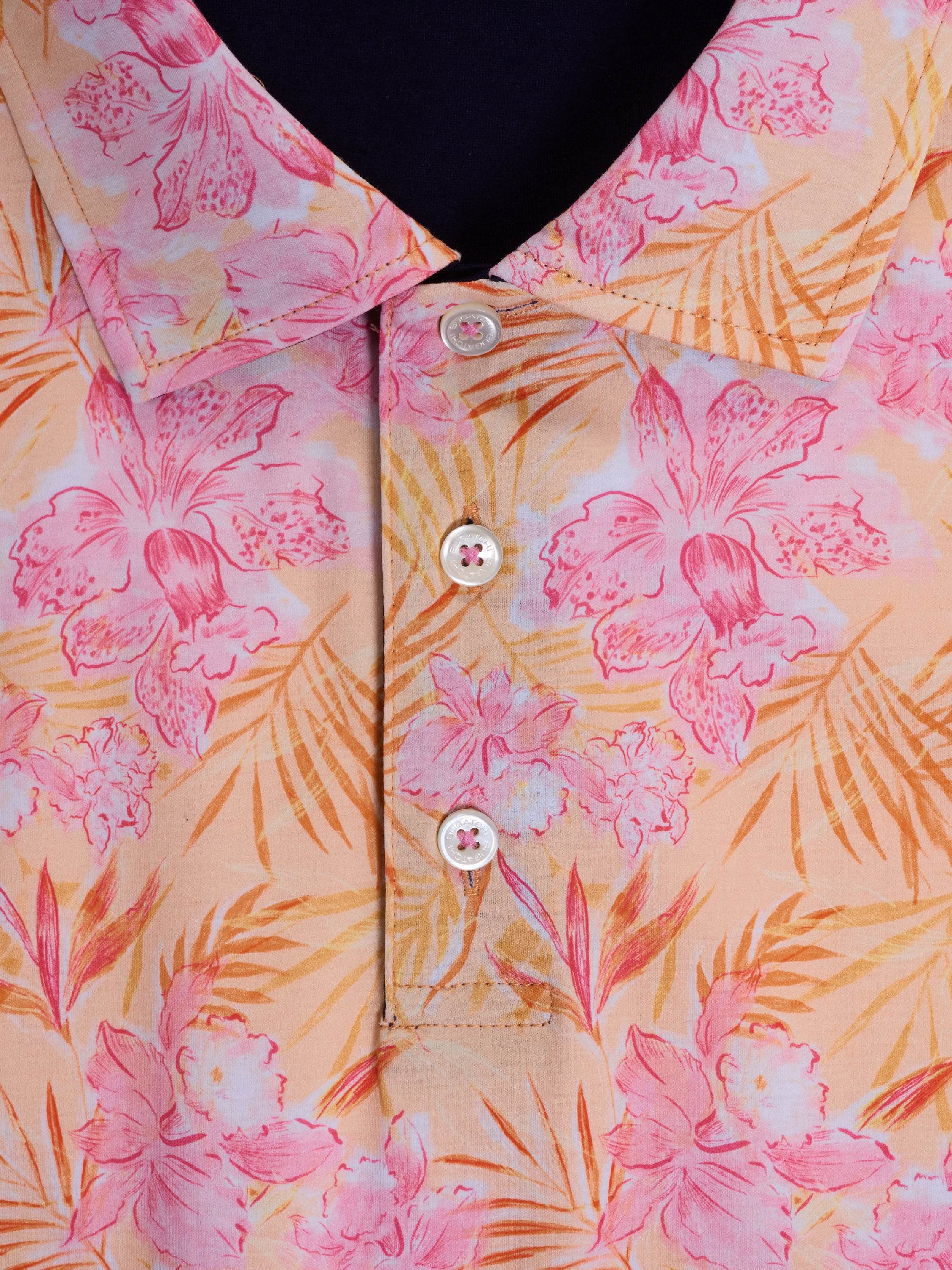 Bugatchi S/S Polo, Peach