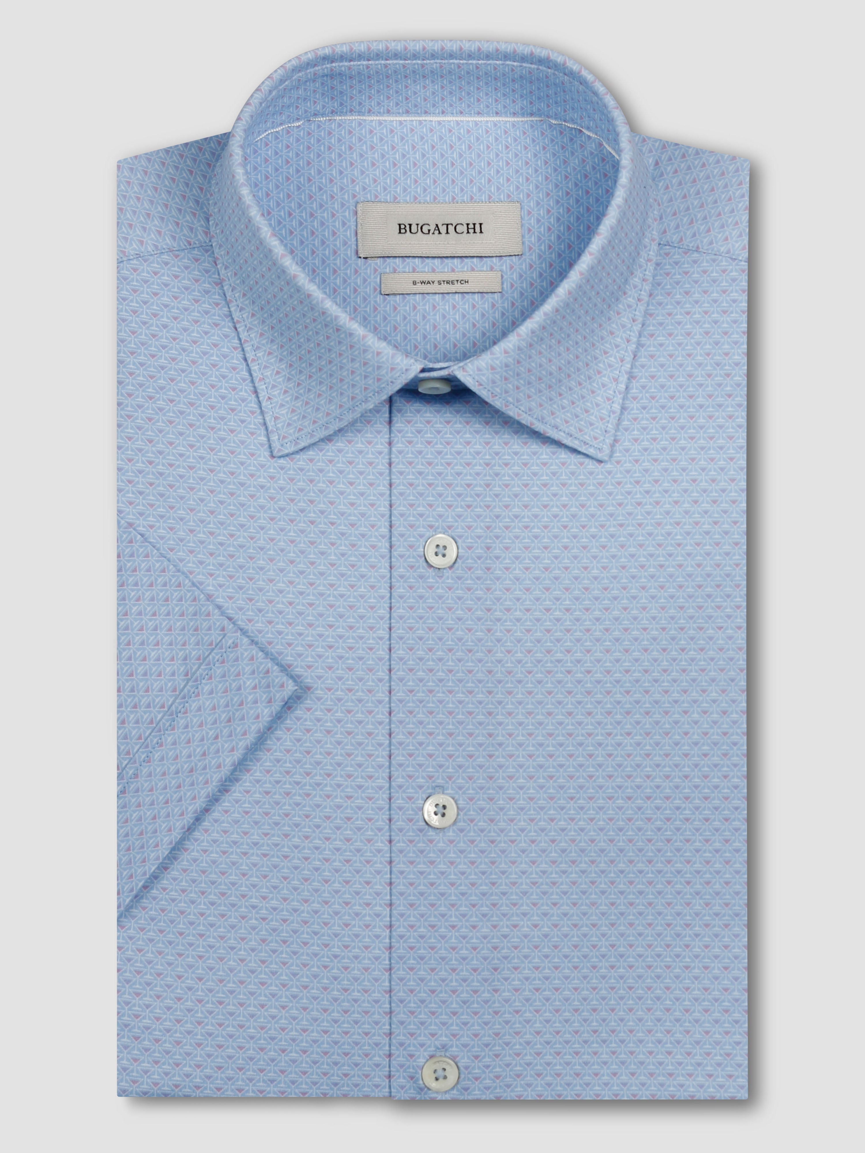 Bugatchi Ooohcotton S/S Shirt, Ice