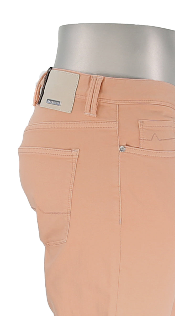 Alberto Men's Pipe Stretch Colored Denim In Peach Color Close Up