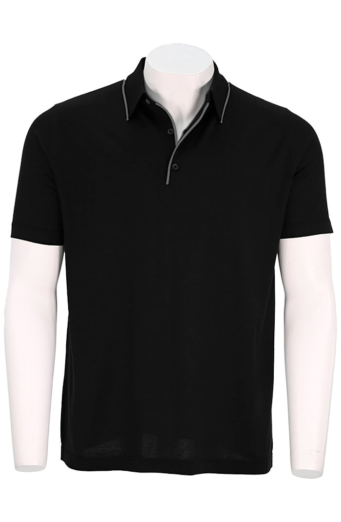 St. Croix S/S Cotton Polo For Men In Black - Mondo Uomo