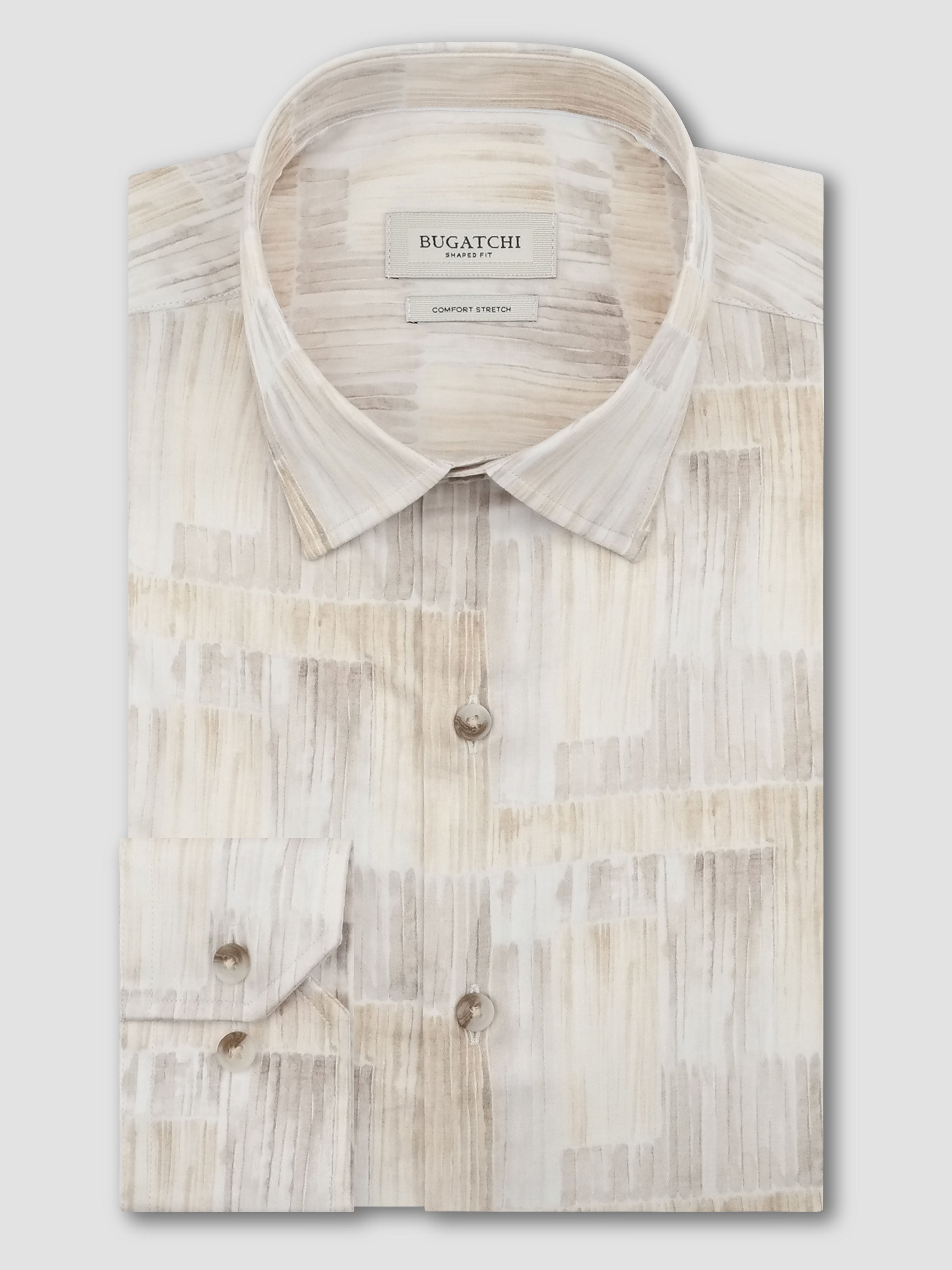 Bugatchi L/S Julian Shirt, Almond