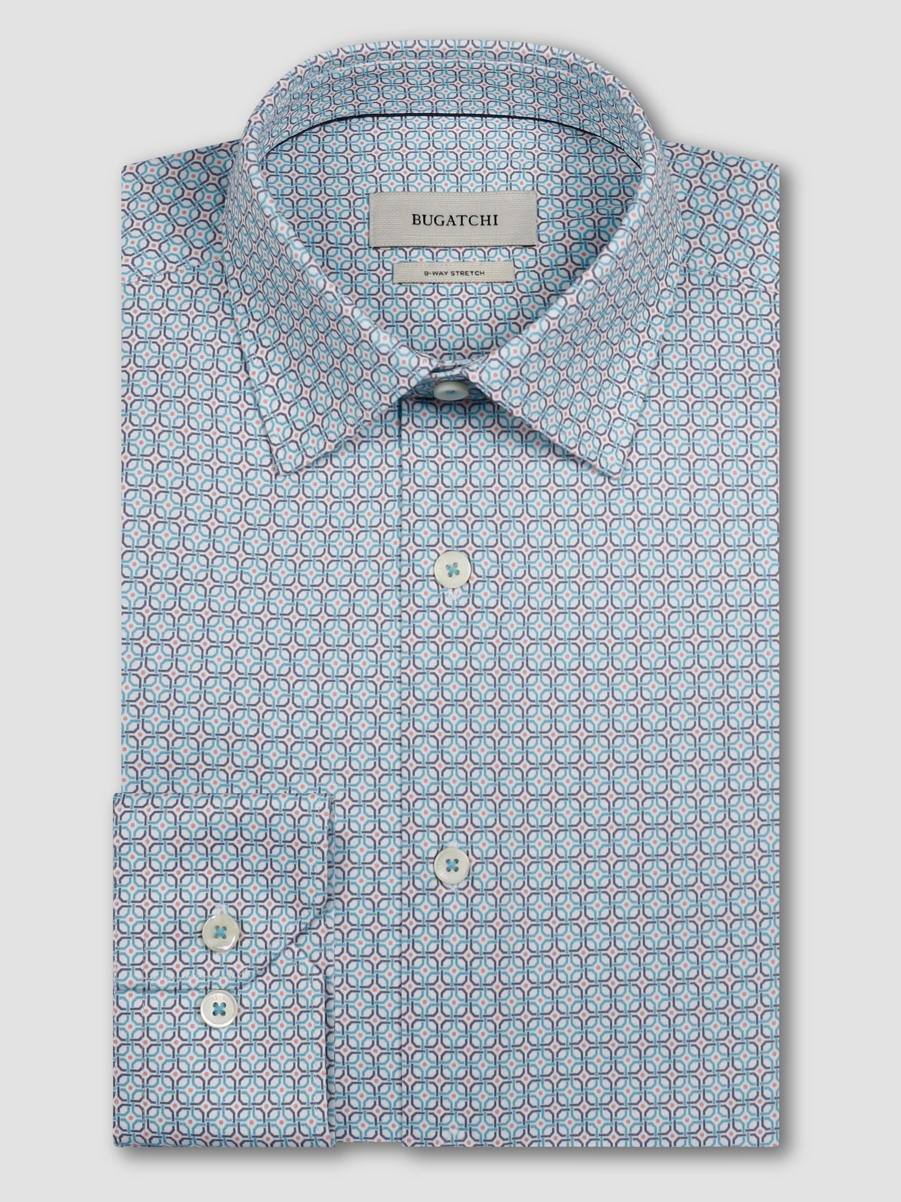 Bugatchi Ooohcotton L/S Shirt, Teal