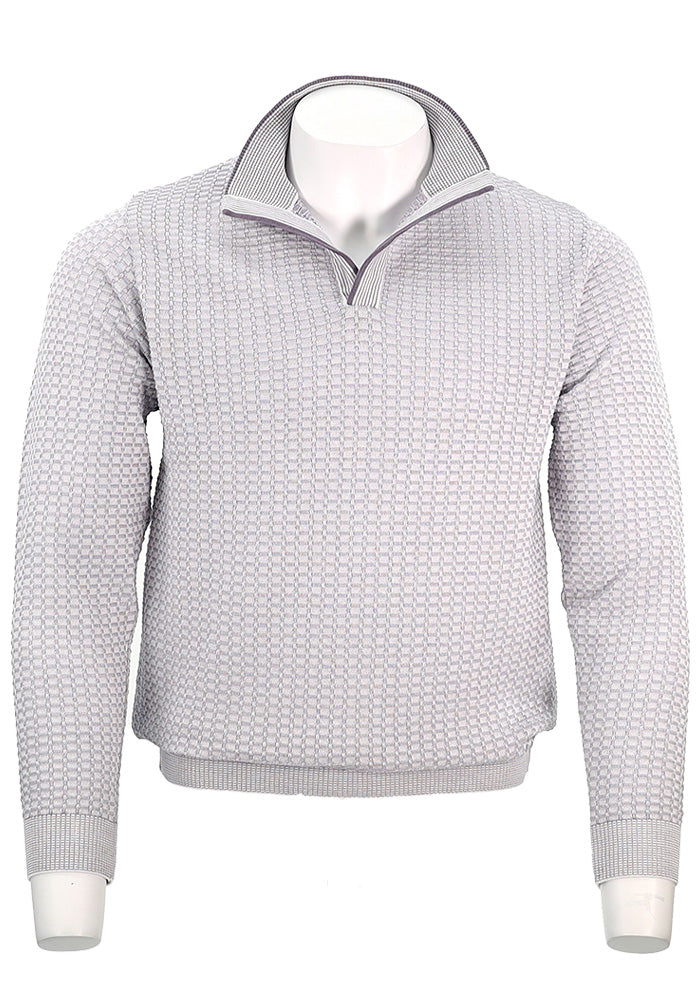 St Croix Two Tone Texture Open Mock | Purple