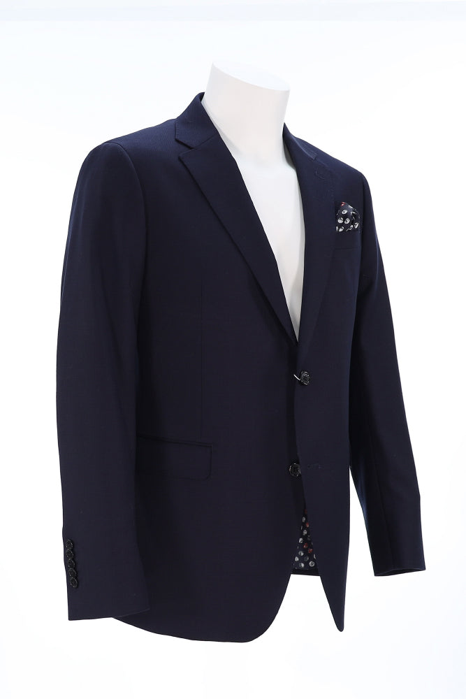 7 Downie St. Men’s Navy Modern Fit Sports Coat Angled Front View HOLLISTER-NAVY