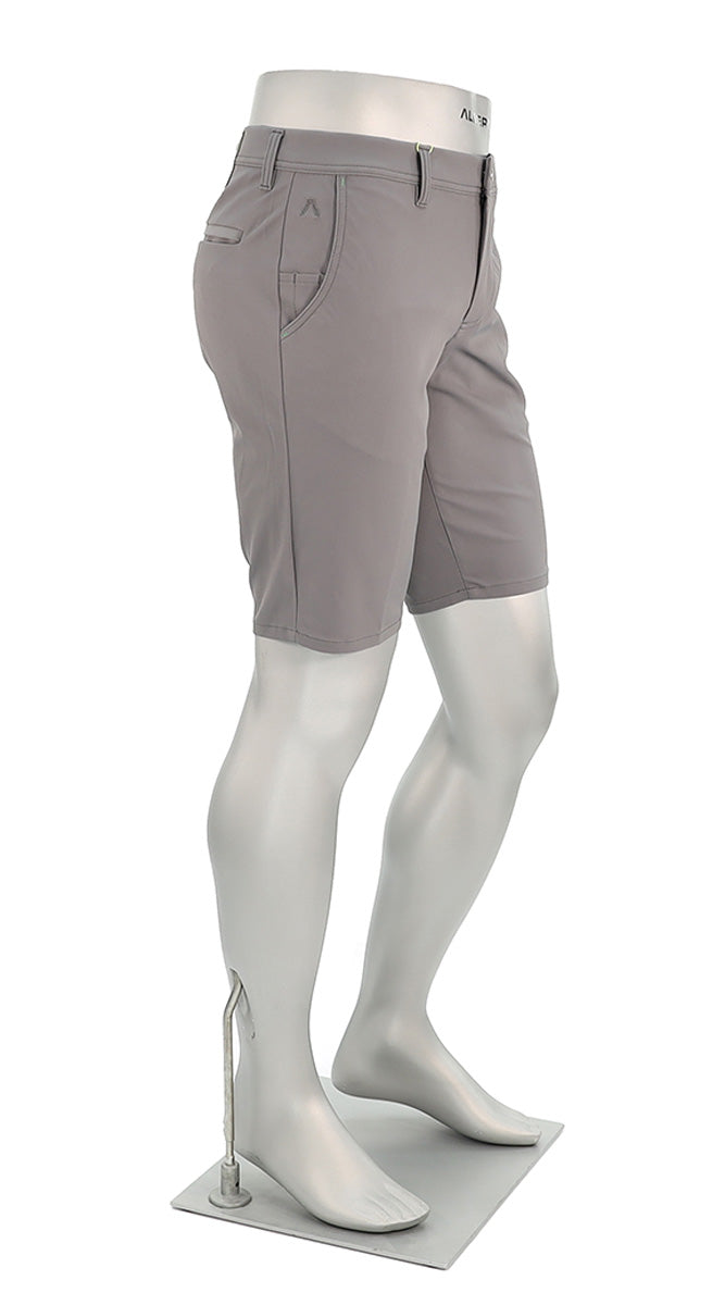 Alberto Earnie Golf 3X DRY Men’s Grey Slim Fit Activewear Shorts with Flat Front