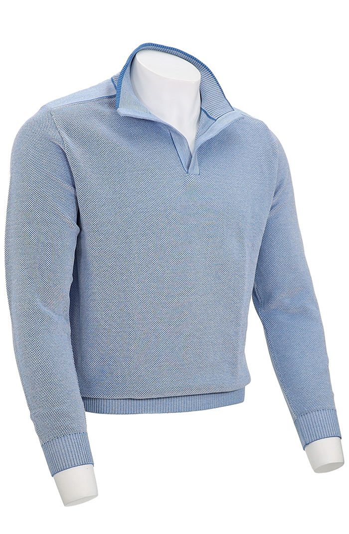 St Croix Crystal Stitch Open Mock Coastal Blue