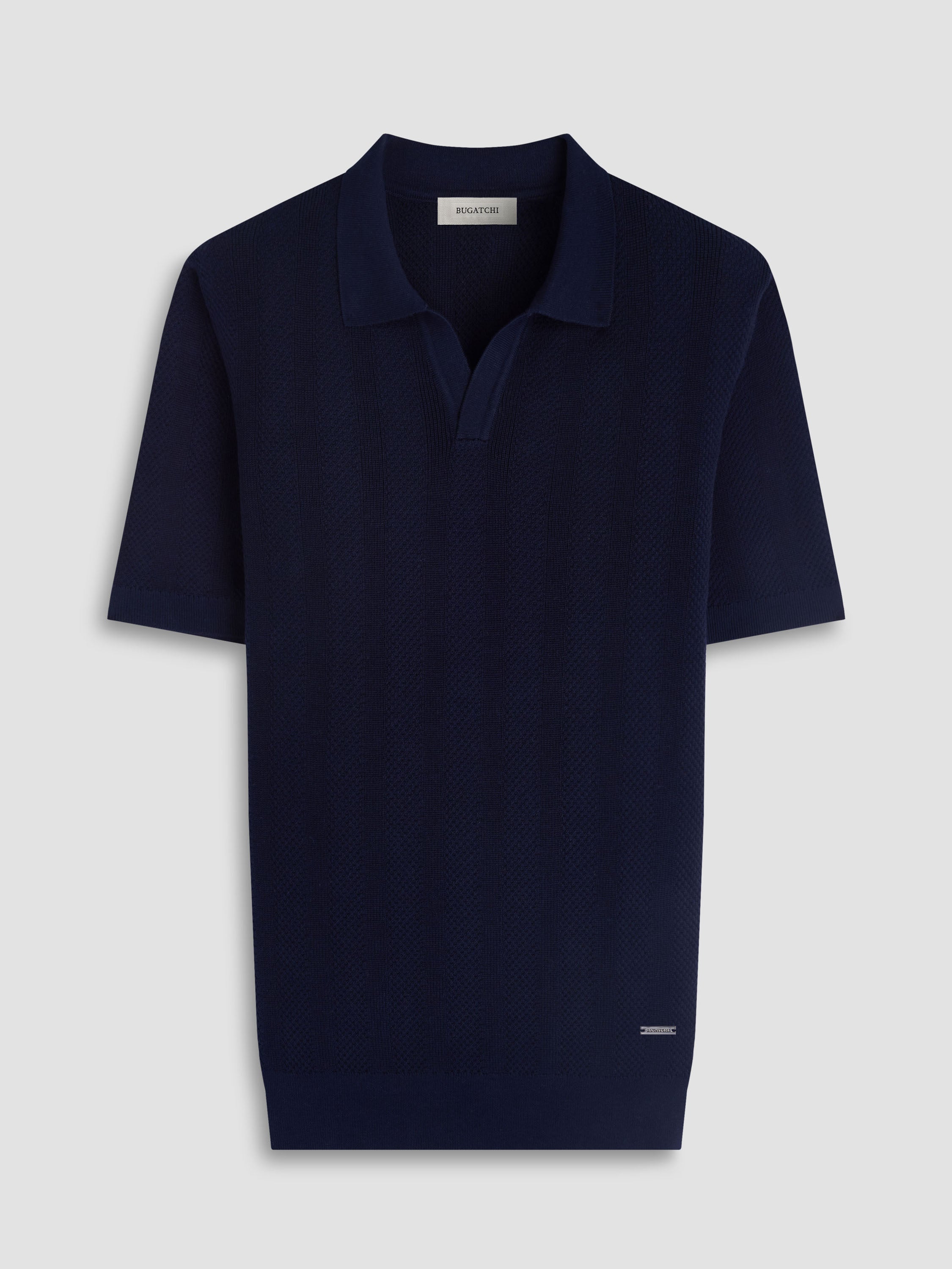 Bugatchi S/S Johnny Collar Sweater, Navy