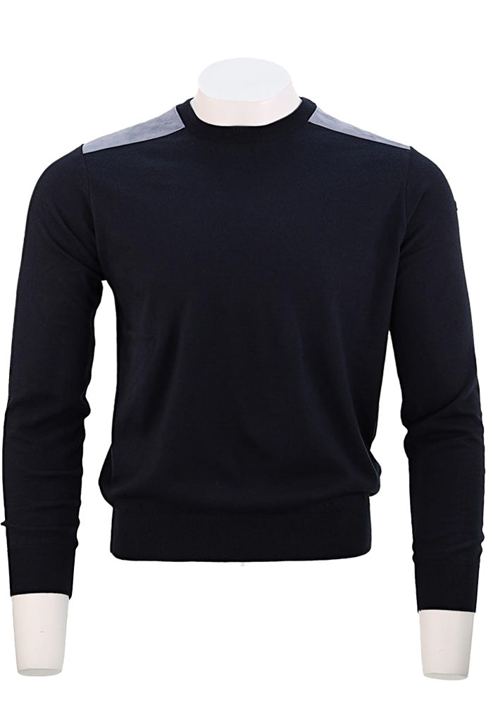 Paul & Shark Men’s Dark Blue Cotton Cashmere Crew Neck Sweater – Mondo Uomo