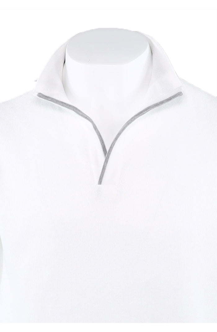 St Croix Open Mock with Stripe Detail