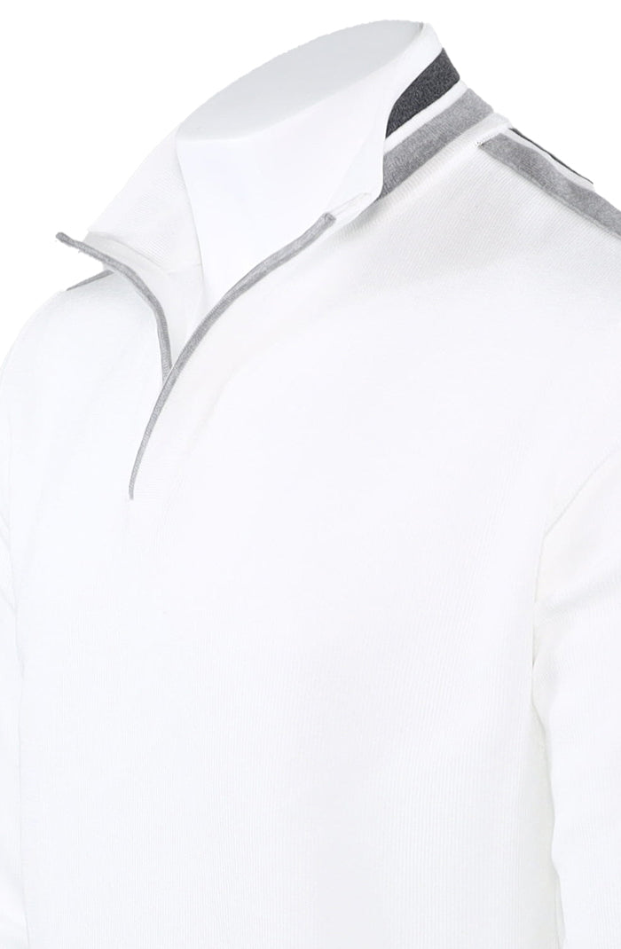 St Croix Open Mock with Stripe Detail