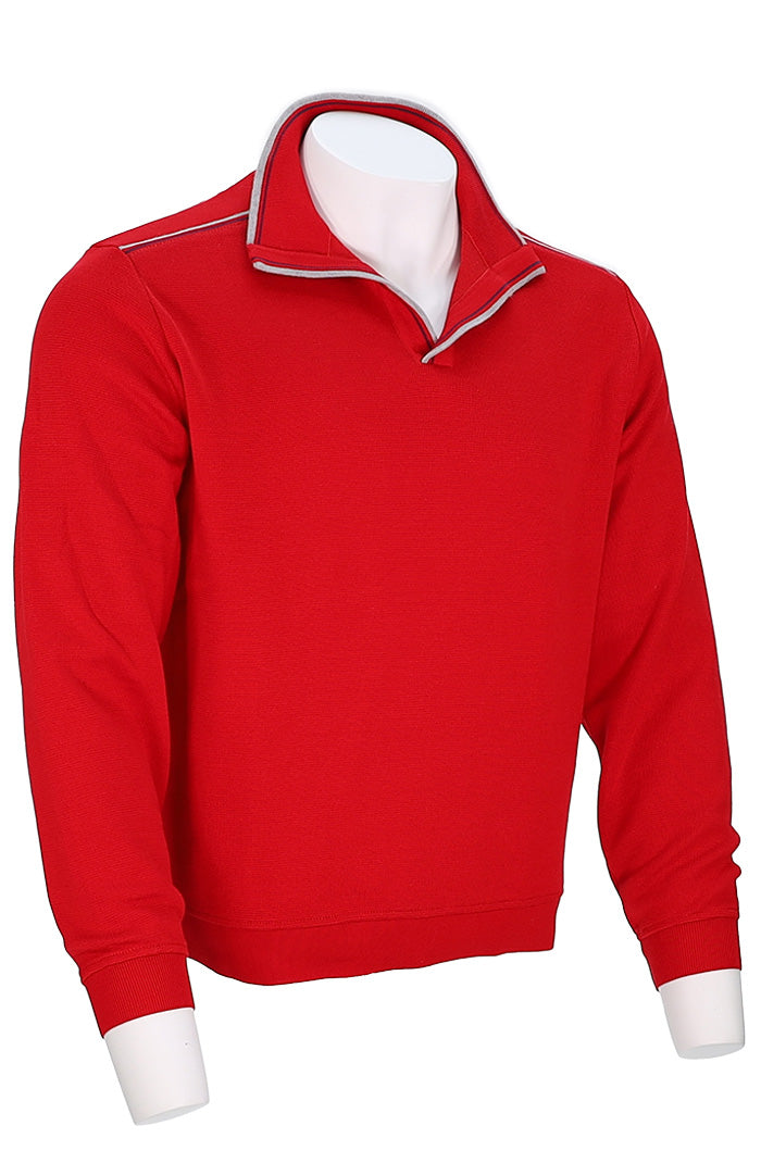 St. Croix Men’s Red Cotton Zip Mock Sweater Side view