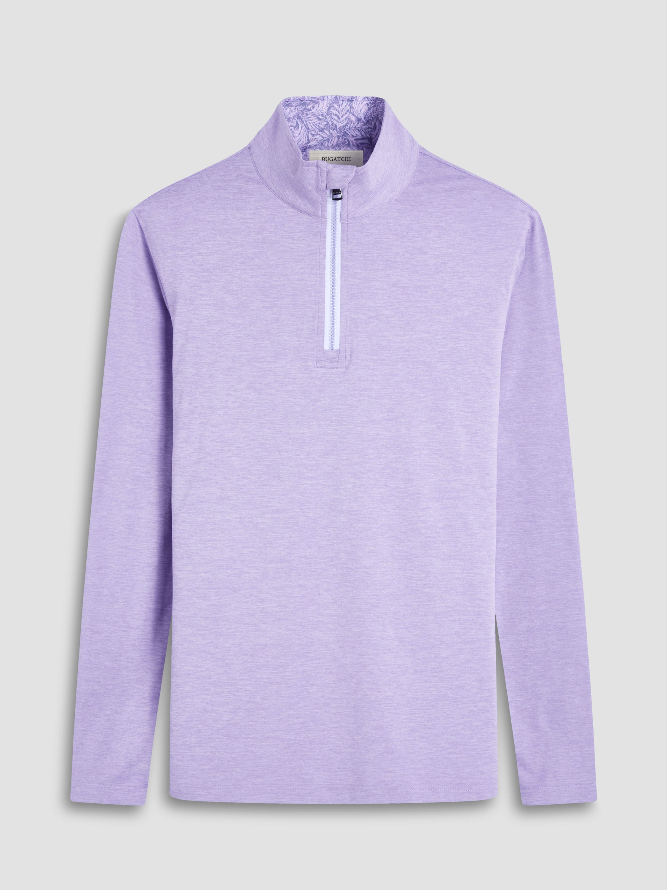 Bugatchi L/S Quarter Zip Knit For Men In Classic Lilac - Mondo Uomo