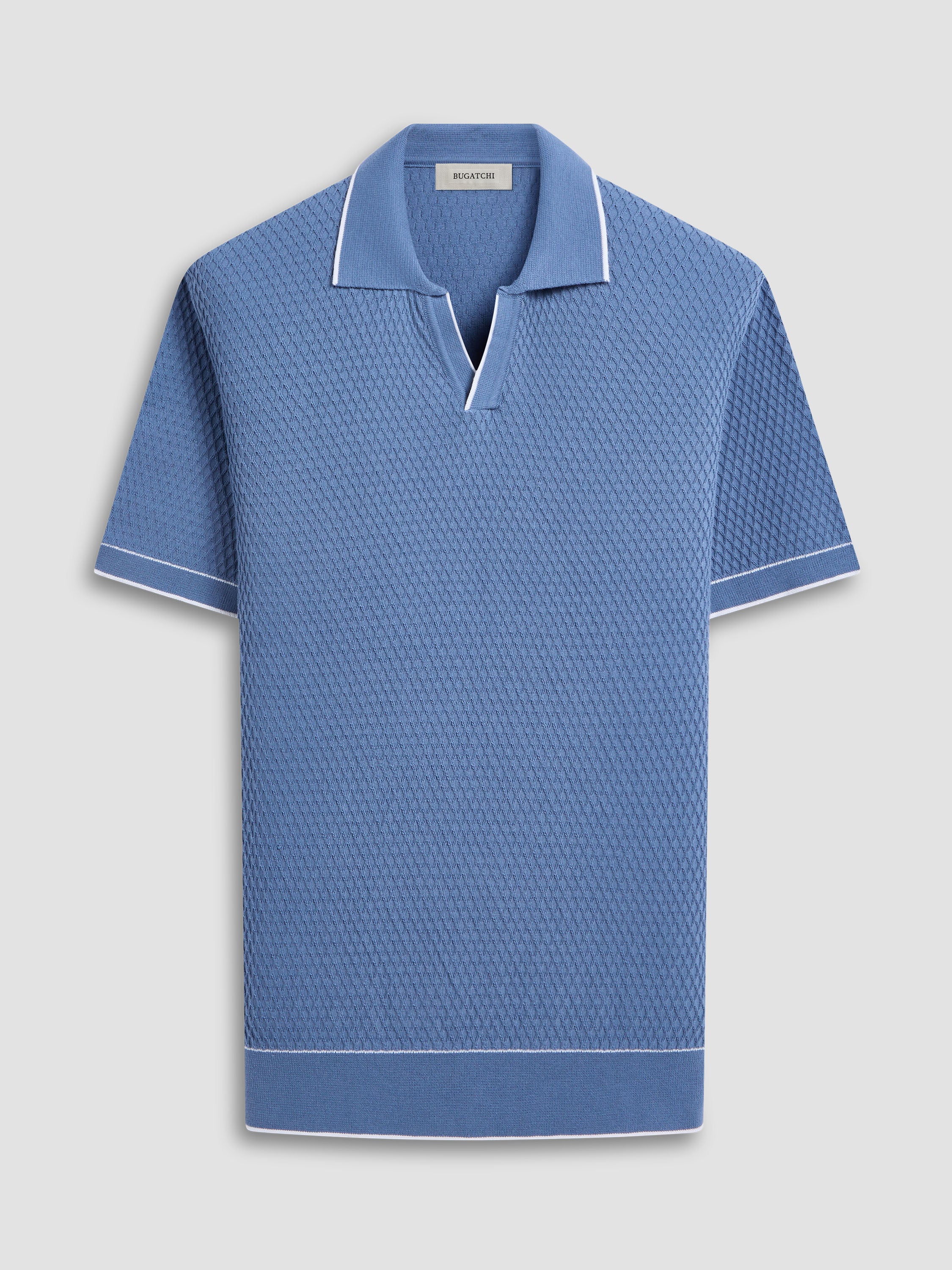 Honeycomb Stitch Johnny Collar Polo