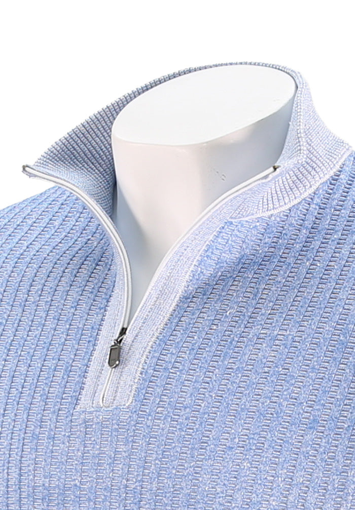 St. Croix Long Sleeve Zip Mock, Sky Blue