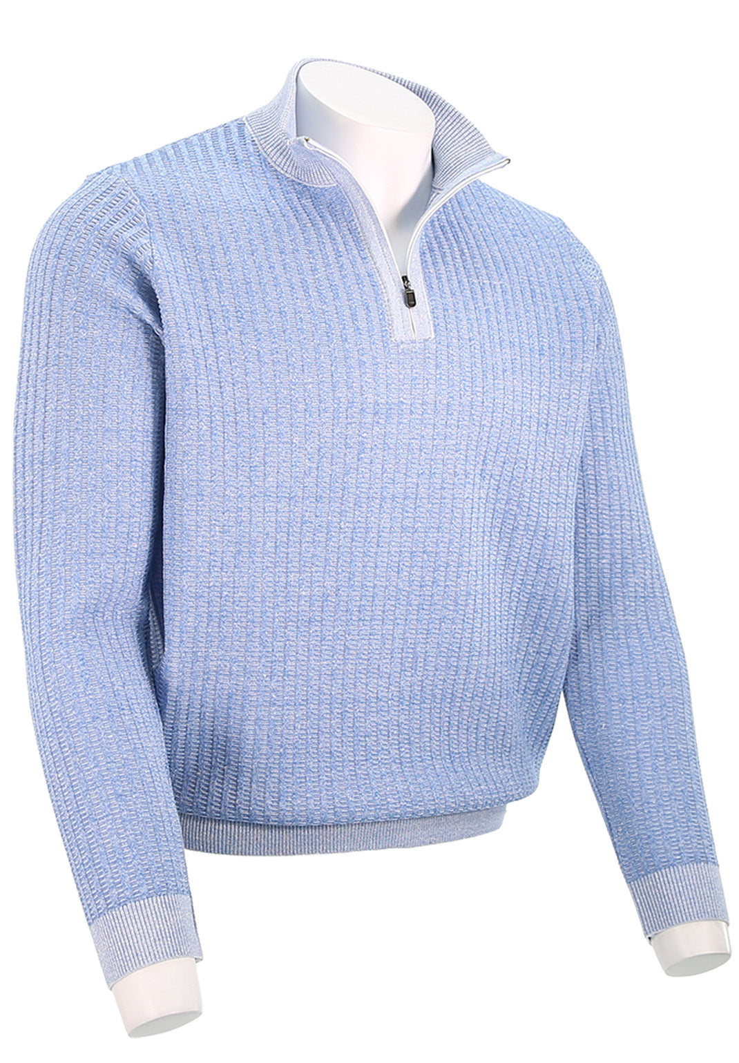 St. Croix Long Sleeve Zip Mock, Sky Blue