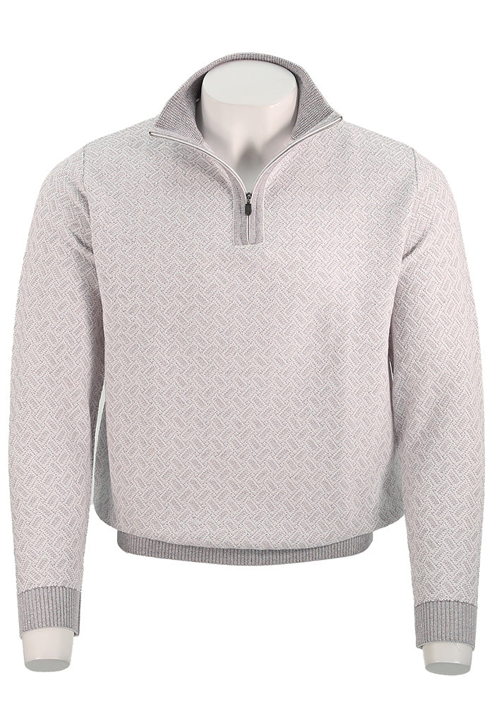 St. Croix Two Tone Zip Mock For Men In Mulberry - Mondo Uomo