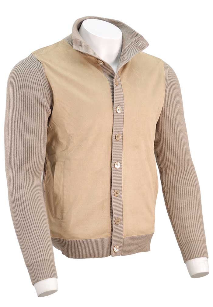 Stenstroms Alcantara Cardigan, Light Beige