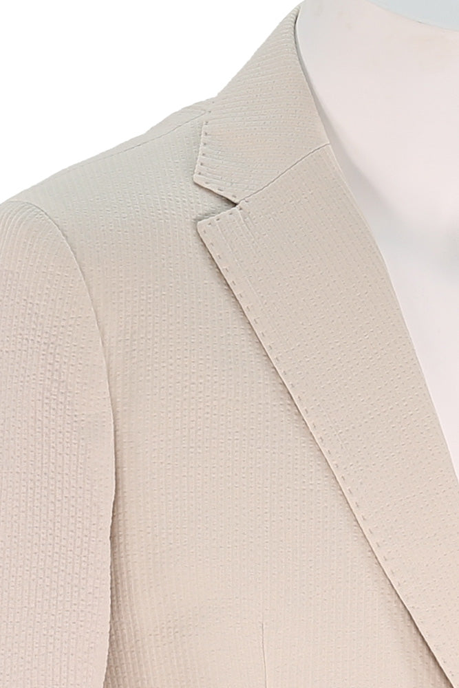 7 Downie Meridian Sport Coat For Men In Beige Close Up