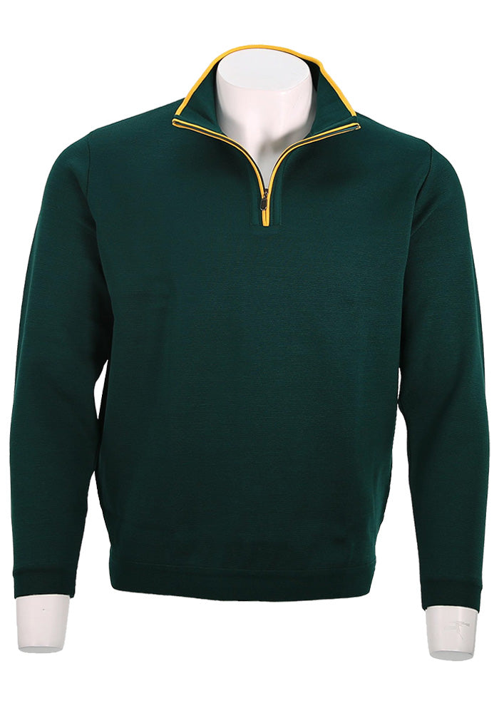 St. Croix Zip Mock w/ Tipping, EMERALD
