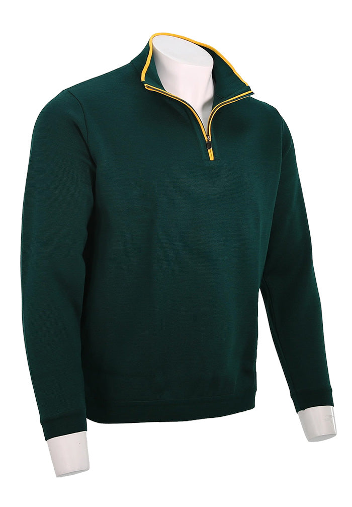 St. Croix Zip Mock w/ Tipping, EMERALD
