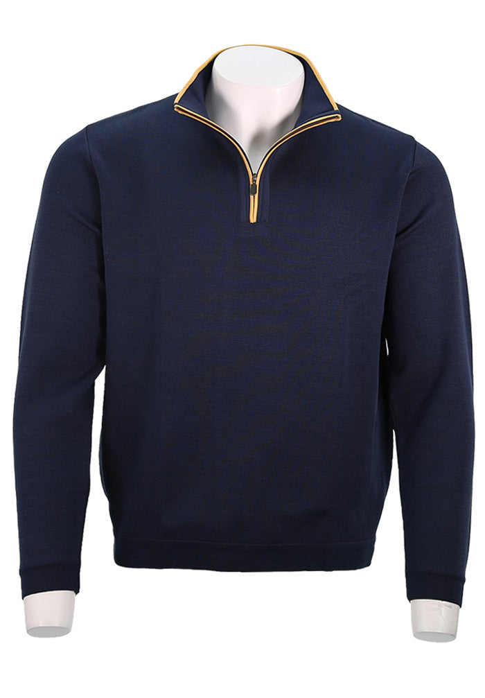 St. Croix Zip Mock w/ Tipping, SEAPORT NAVY