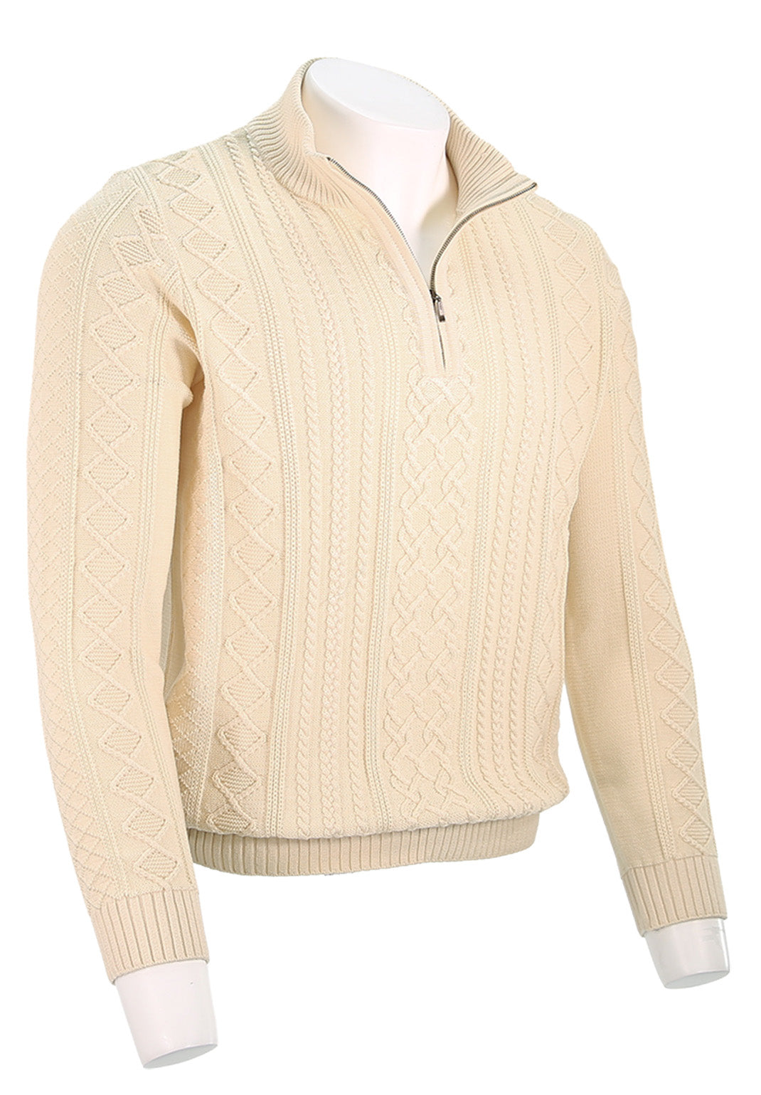 St. Croix Long Sleeve Zip Mock, SOFT BUTTER
