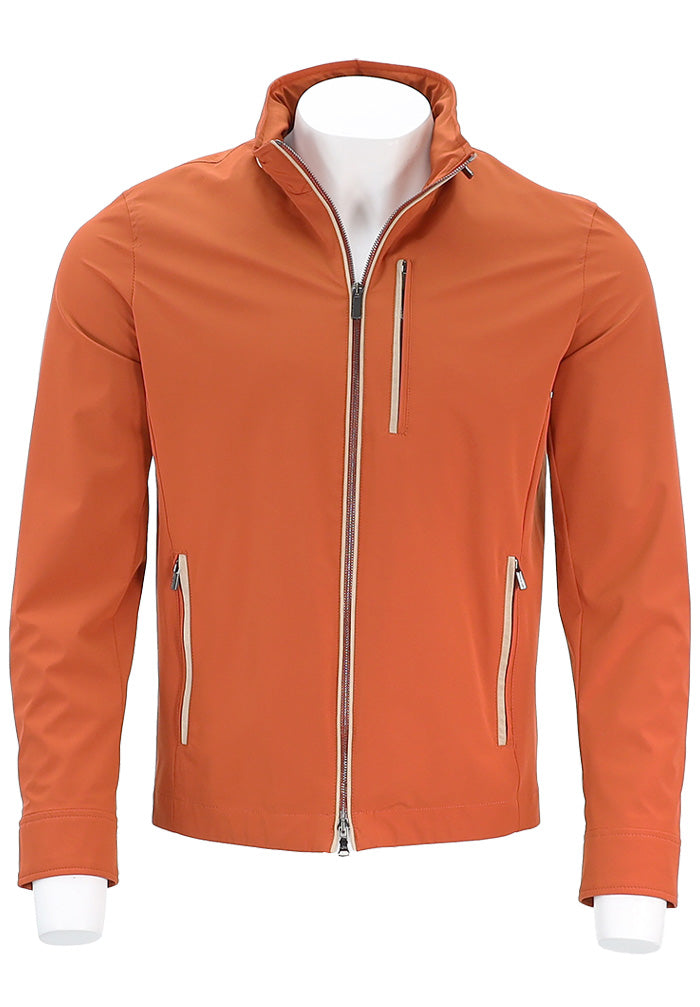 PAUL & SHARK Men's Typhoon Re-4x4 Stretch Jacket In Burnt Orange- Mondo Uomo