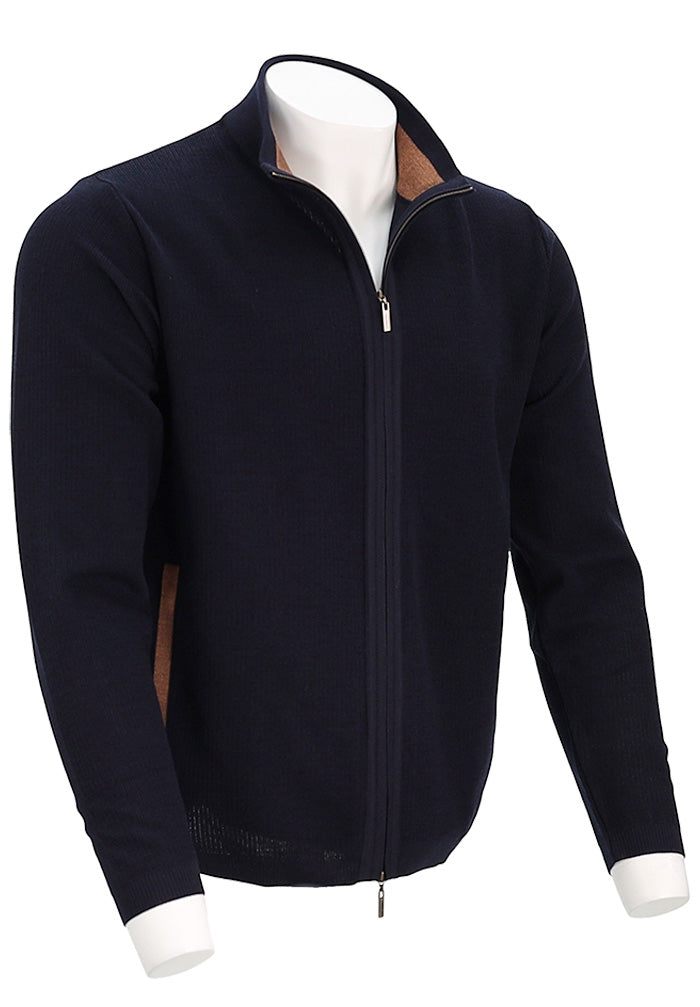 St. Croix Zip Cardigan | Deep Navy