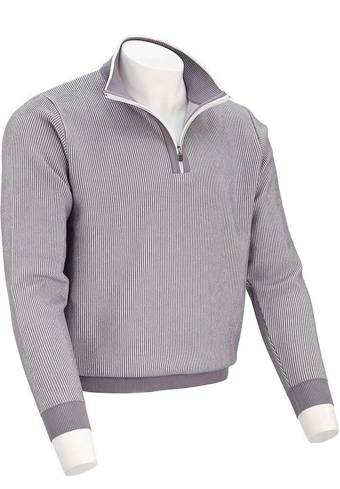 St. Croix Seersucker Zip Mock | Purple