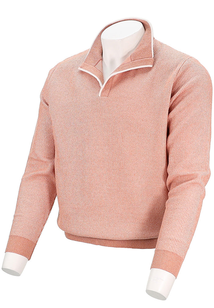St. Croix Men’s Canyon Cotton Blend Seersucker 2-Tone Open Mock Sweater – Mondo Uomo